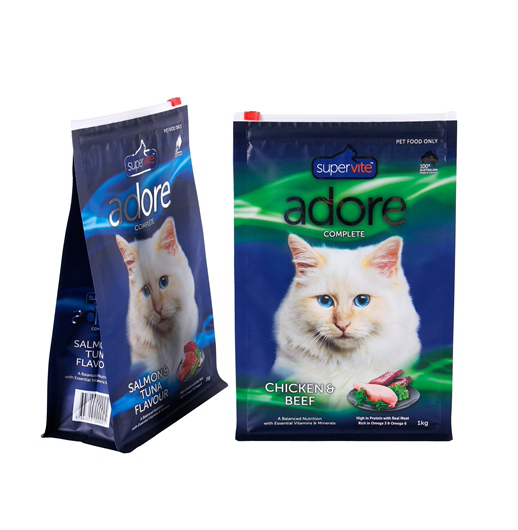 Bolsa de fondo cuadrado laminada multicapa para alimentos para mascotas