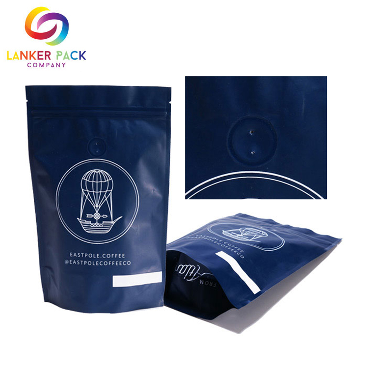 Bolsa de café laminada reutilizable personalizada con válvula