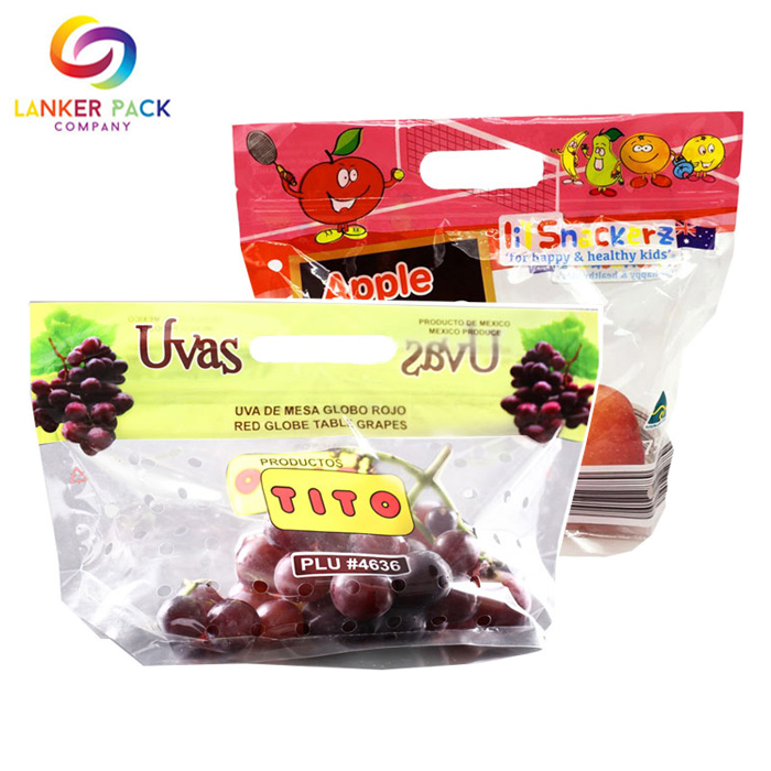 Bolsa Ziplock de plástico impresa personalizada para envasado de frutas