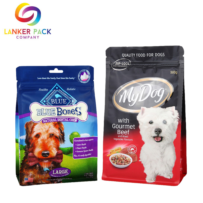 Bolsa de comida para mascotas con cremallera de plástico de gran capacidad