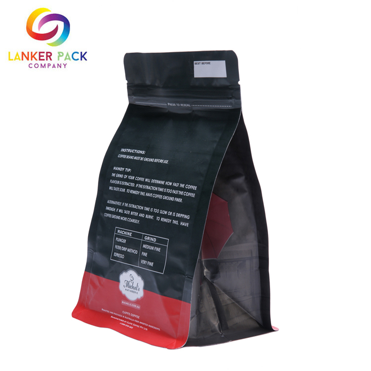 Impresión de empaquetado de bolsas de café de fondo plano de alta barrera
