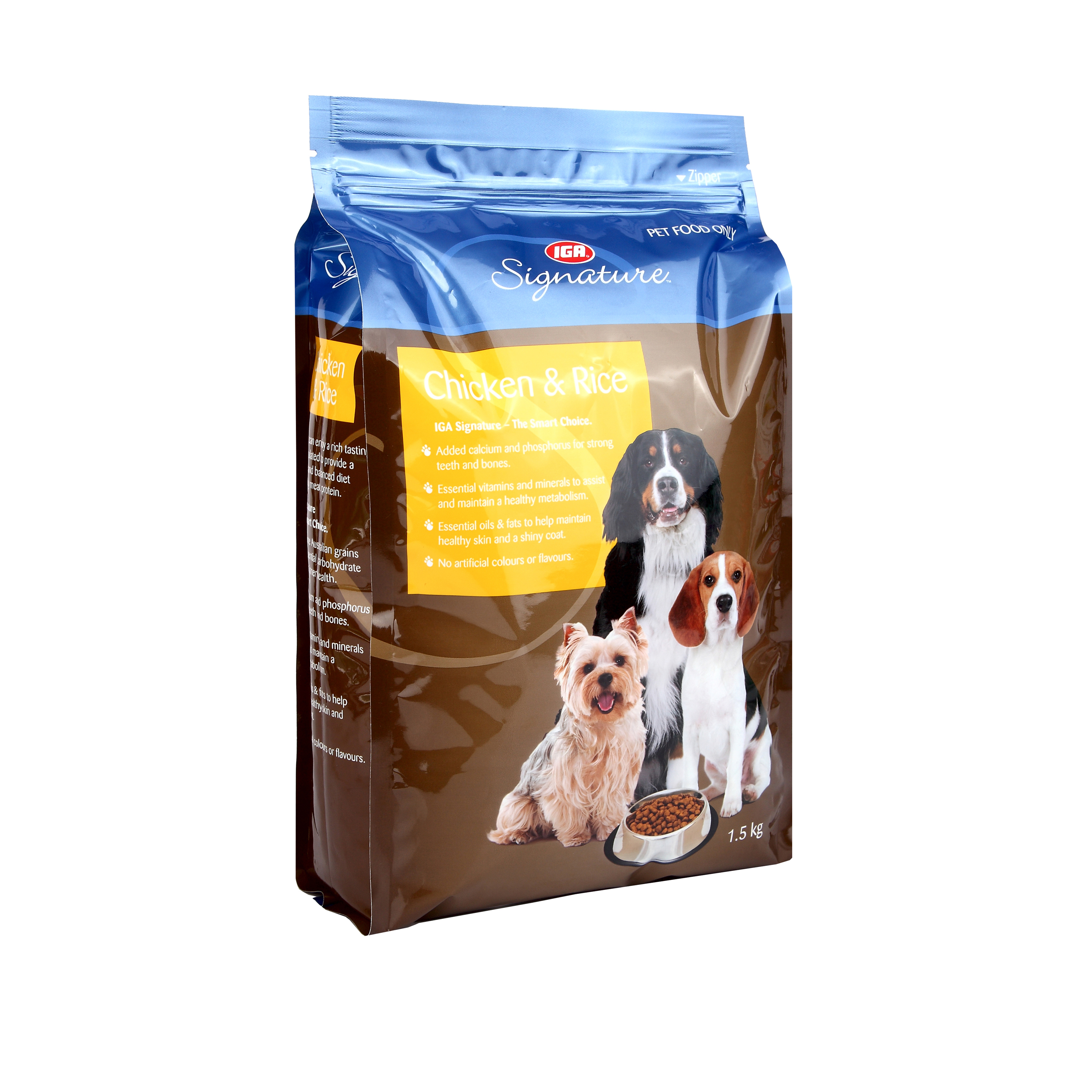 Bolsas de envasado de alimentos para mascotas de aluminio impresas personalizadas con paquete de sello cuádruple
